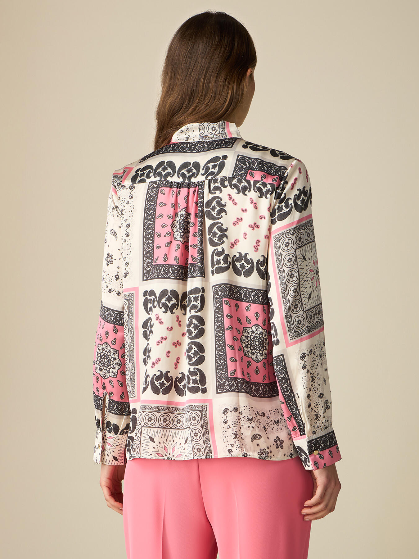 Patterned satin blouse image number 2