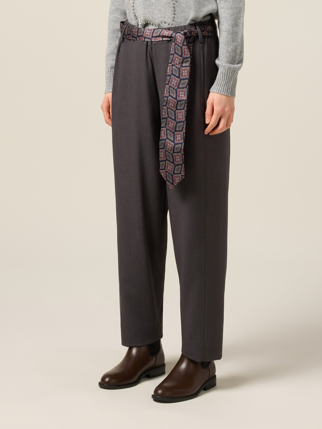 Pants with tie belt image number 3