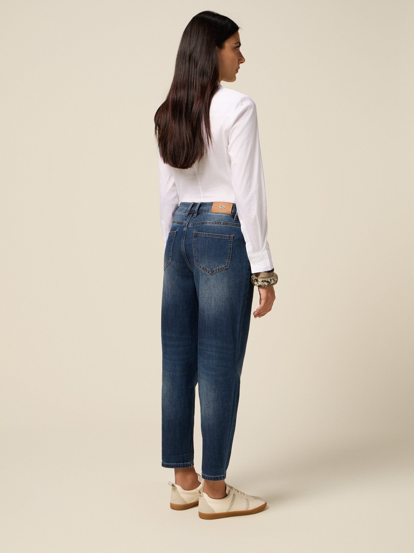 Regular jeans with jewel patch image number 1