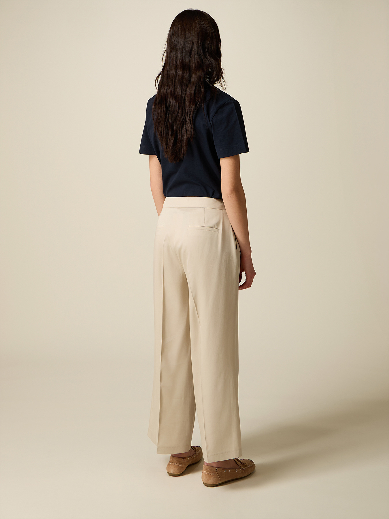 Cropped lyocell trousers image number 1