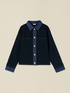 Cardigan with denim details image number 3