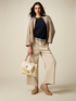 Pantalones cropped de lyocell image number 0