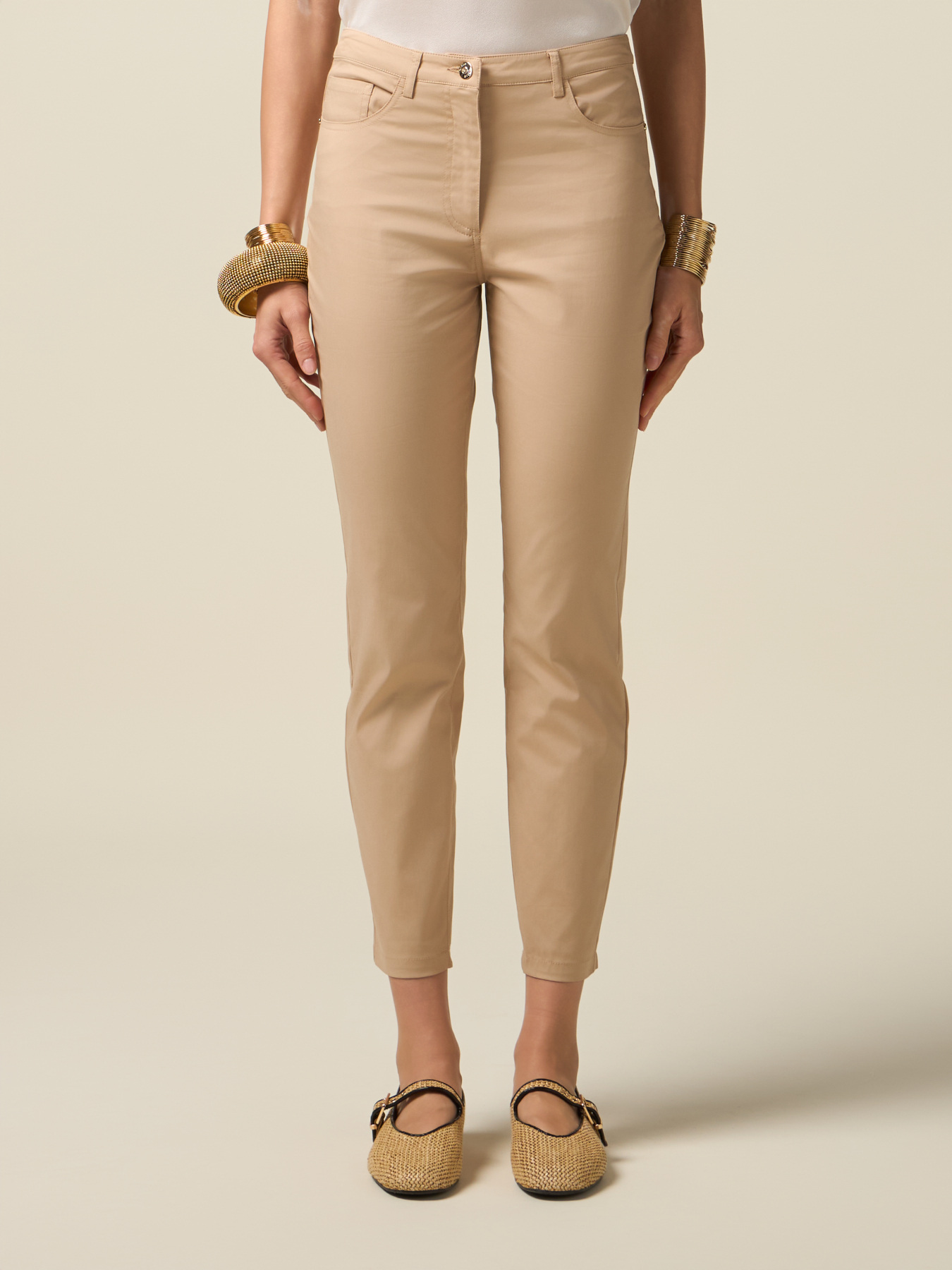 Pantalon skinny en coton m&eacute;lang&eacute; image number 3