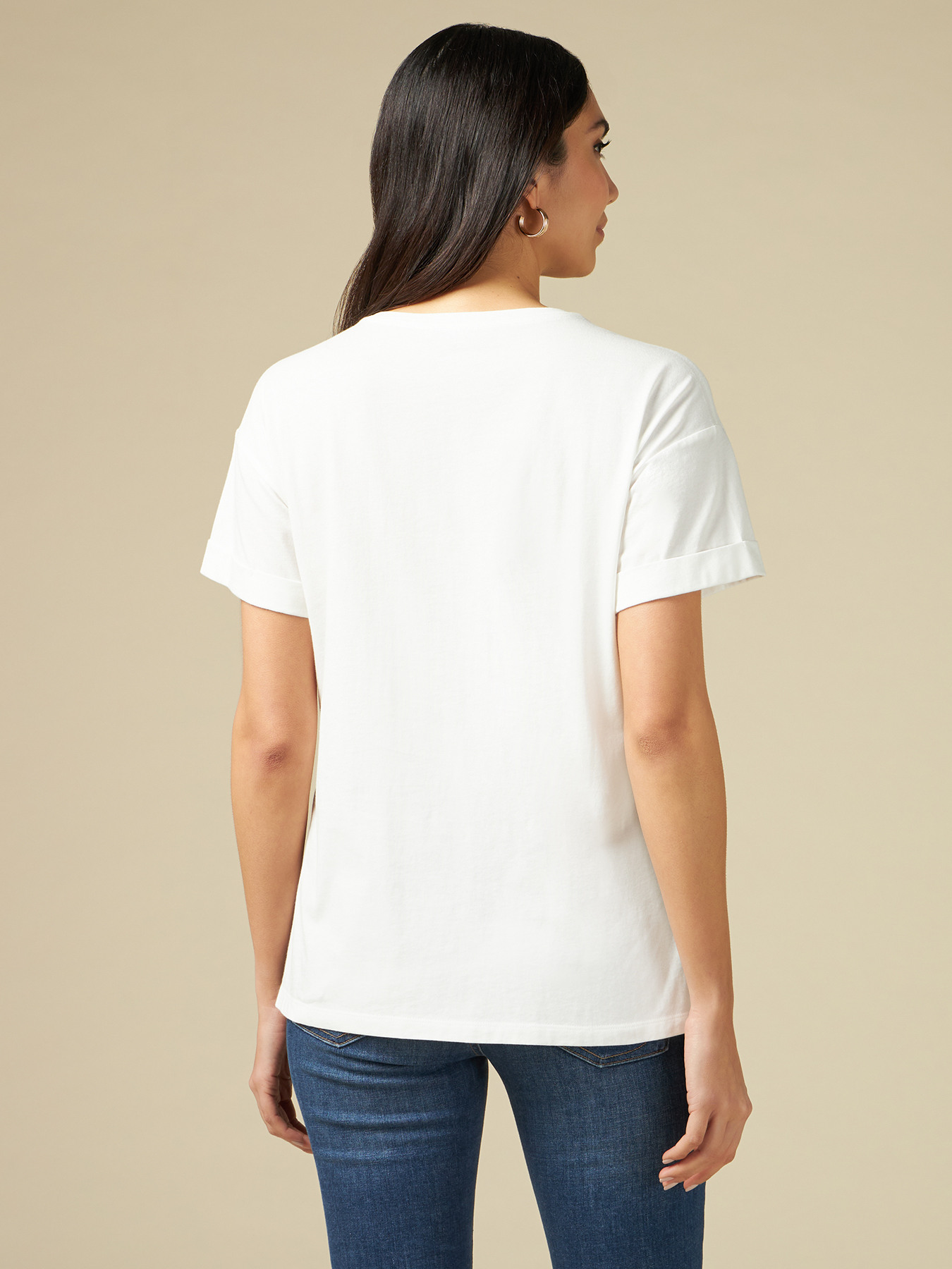 T-shirt with lace and applications image number 1