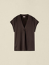T-shirt bimaterica scollo a V image number 3