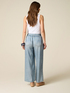 Pantaloni palazzo in raso effetto denim image number 1