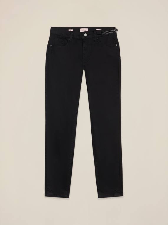 Skinny-Hose mit Metallkette
