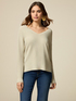 V-neck ottoman pattern sweater image number 0