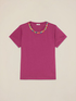 T-shirt con ricamo in pietre colorate image number 3