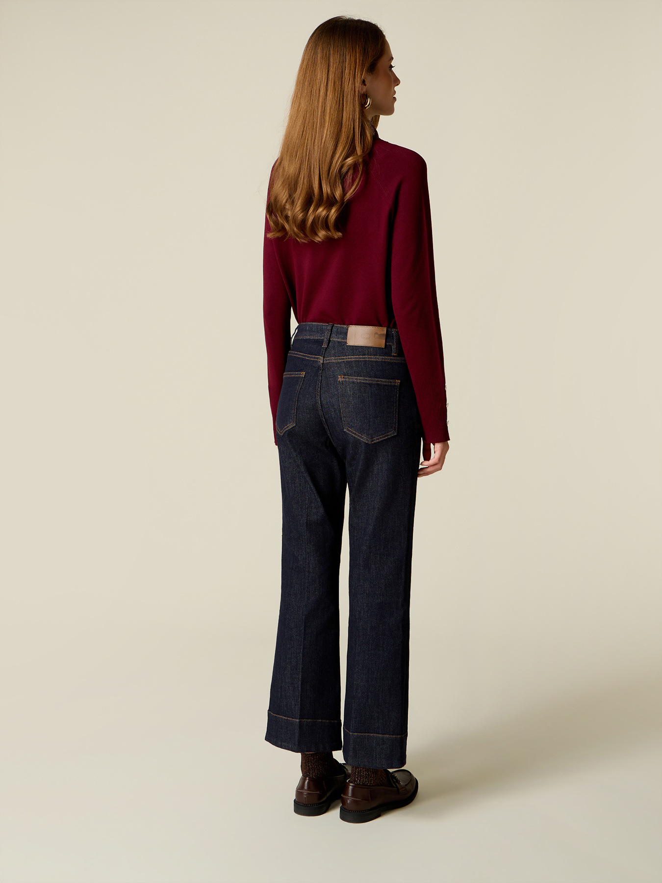 Flare rise jeans with charm image number 1