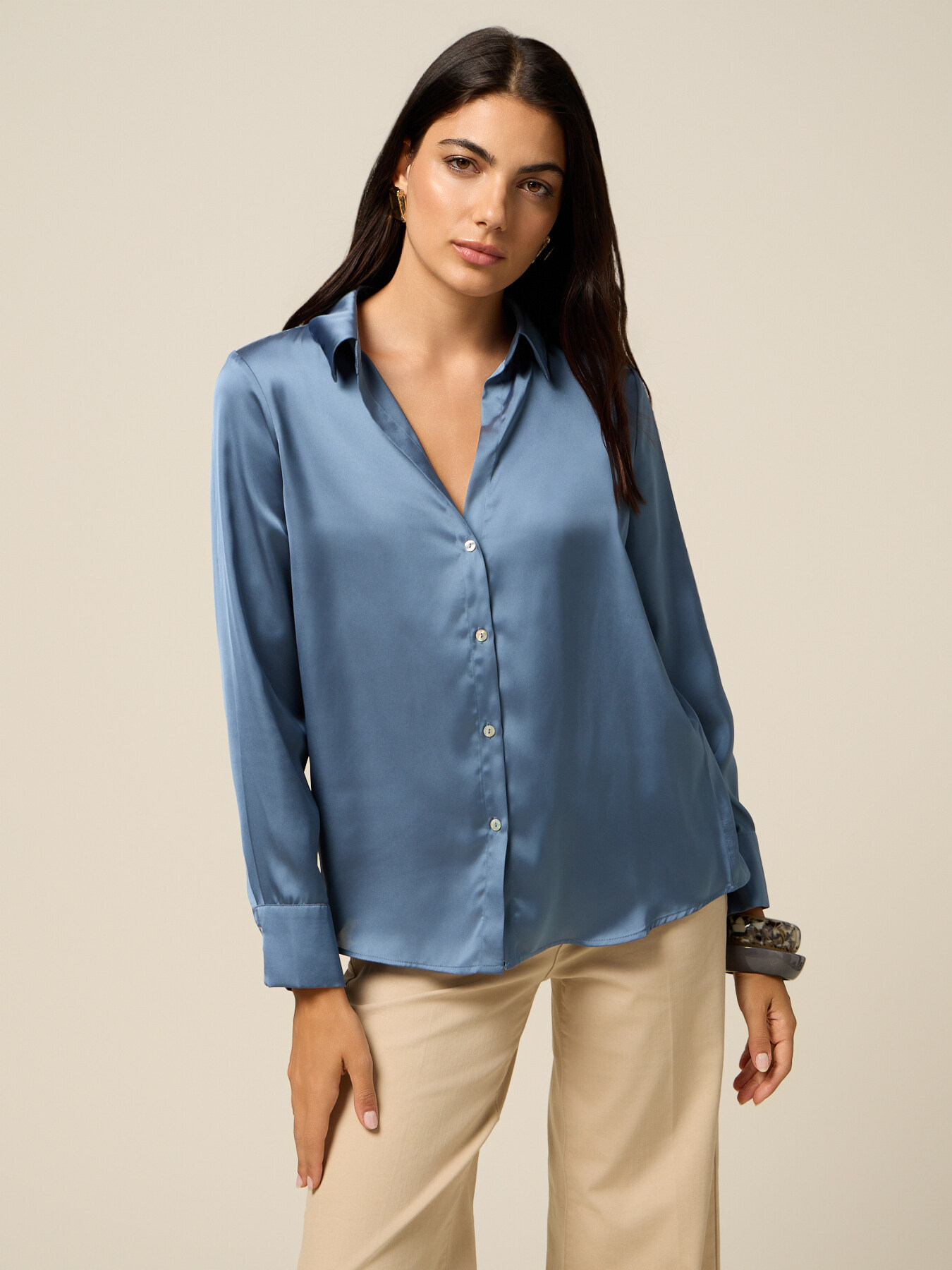 Camicia in raso image number 0
