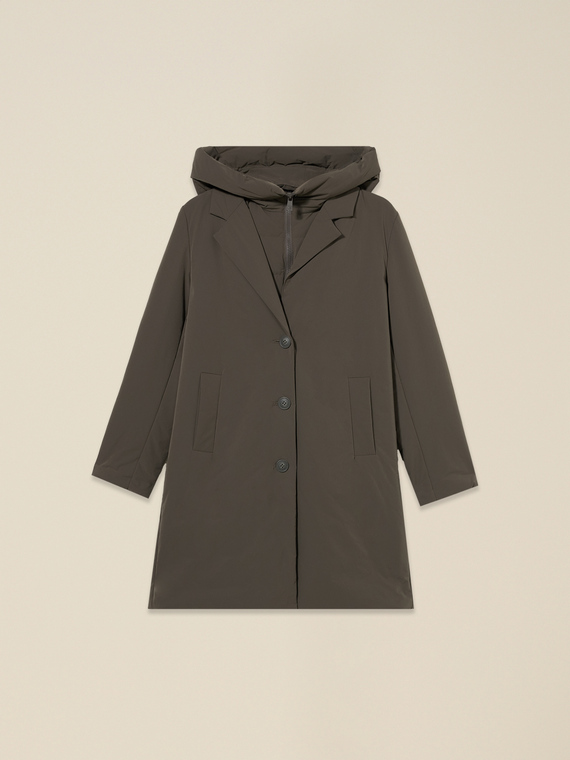 Long smooth down jacket