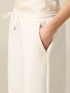 Pantaloni joggers din molton cu dantelă image number 2