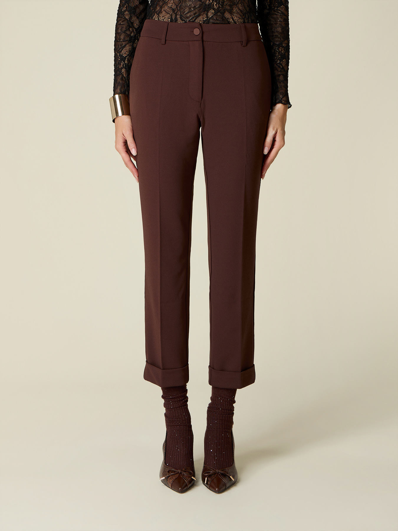 Cropped-Hose aus Cr&ecirc;pe-Stoff image number 3
