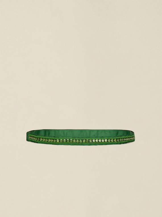 Ceinture en gros-grain avec chatons