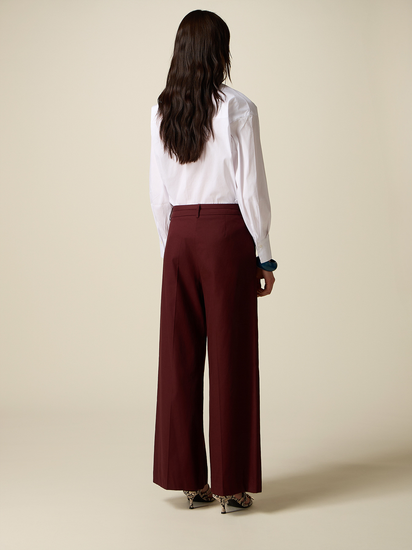Cotton blend palazzo pants image number 1