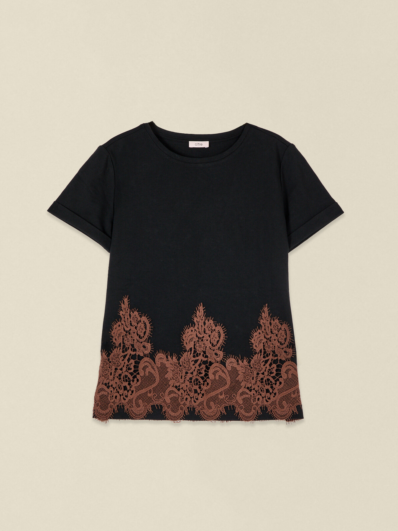 T-Shirt aus Baumwolle mit Spitze image number 3