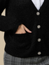 Cardigan din amestec de lurex și l&acirc;nă cu nasturi bijuterie image number 2