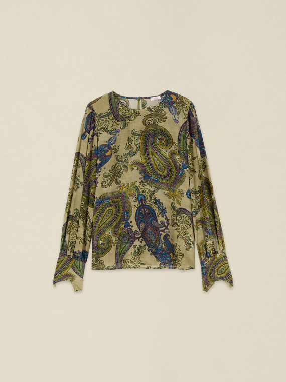 Blusa de viscosa estampada