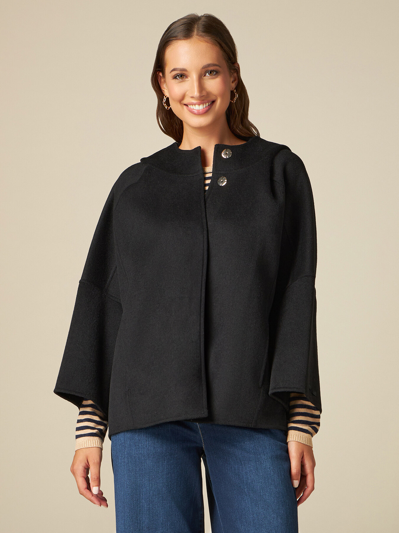 Cappa in panno double misto lana image number 0