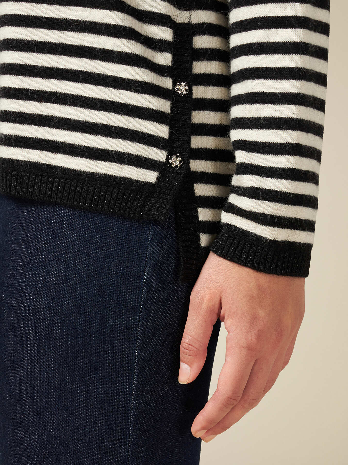 Maglia a righe misto cashmere image number 2