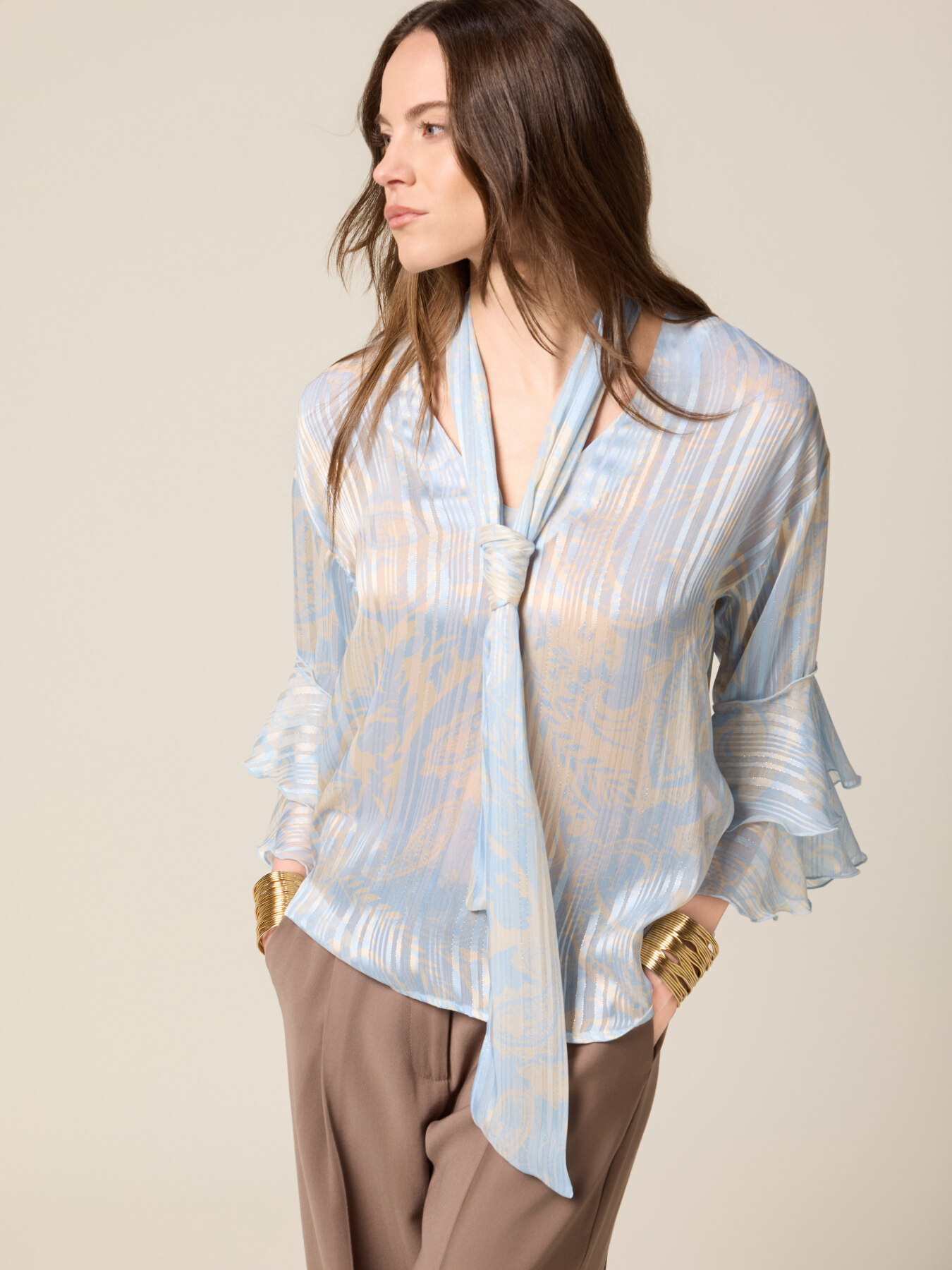 Georgette-Bluse mit R&uuml;schen image number 0