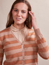 Cardigan a righe misto cashmere image number 1
