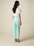 Cr&ecirc;pe fabric trousers with pleats image number 1