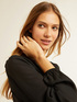 Blusa bimaterica con pizzo image number 0