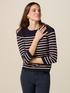 Viscose blend striped knitwear with buttons image number 0