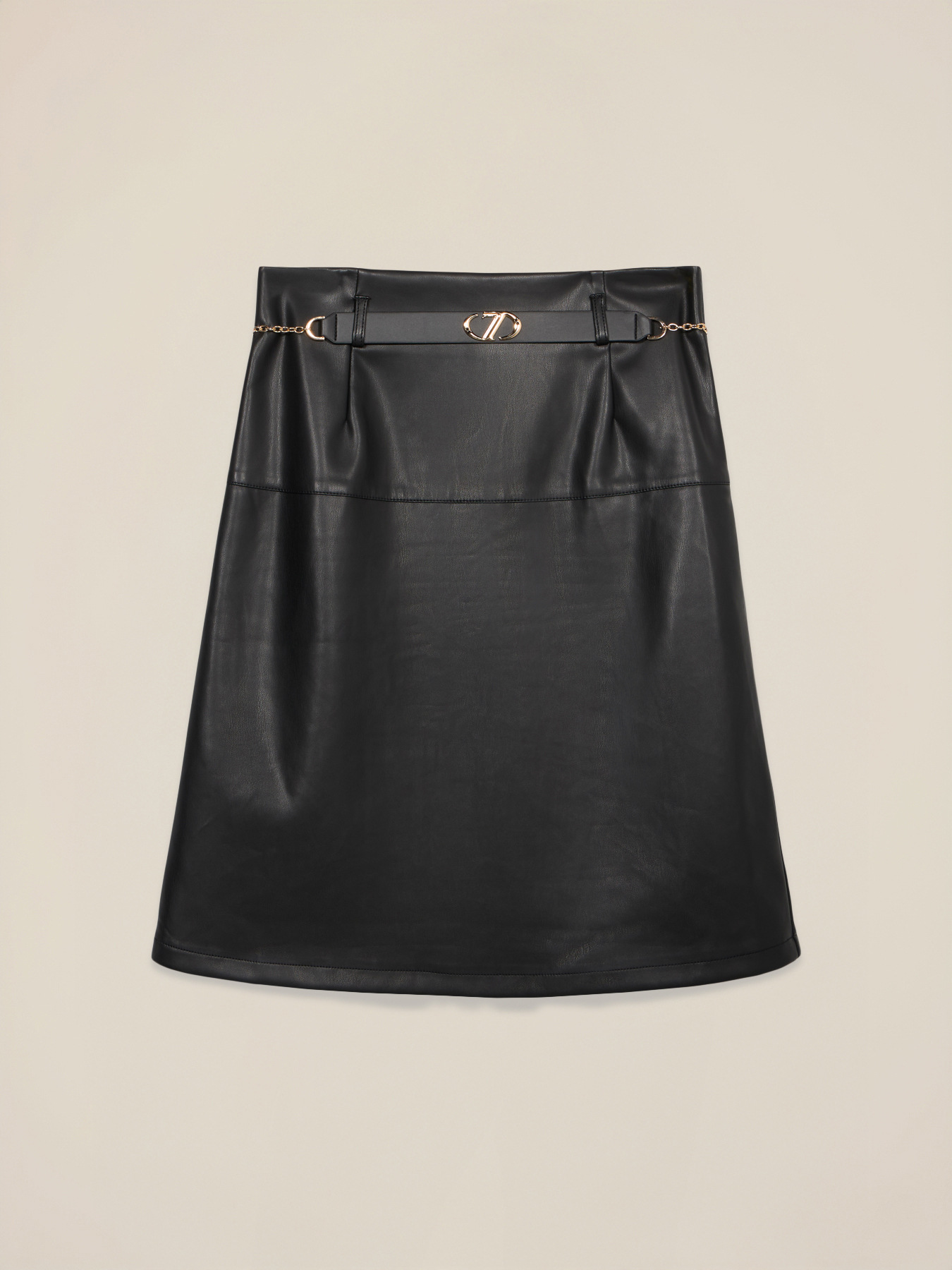 A-line skirt with belt and chain image number 4