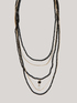 Collana multifilo con pietre nere image number 1