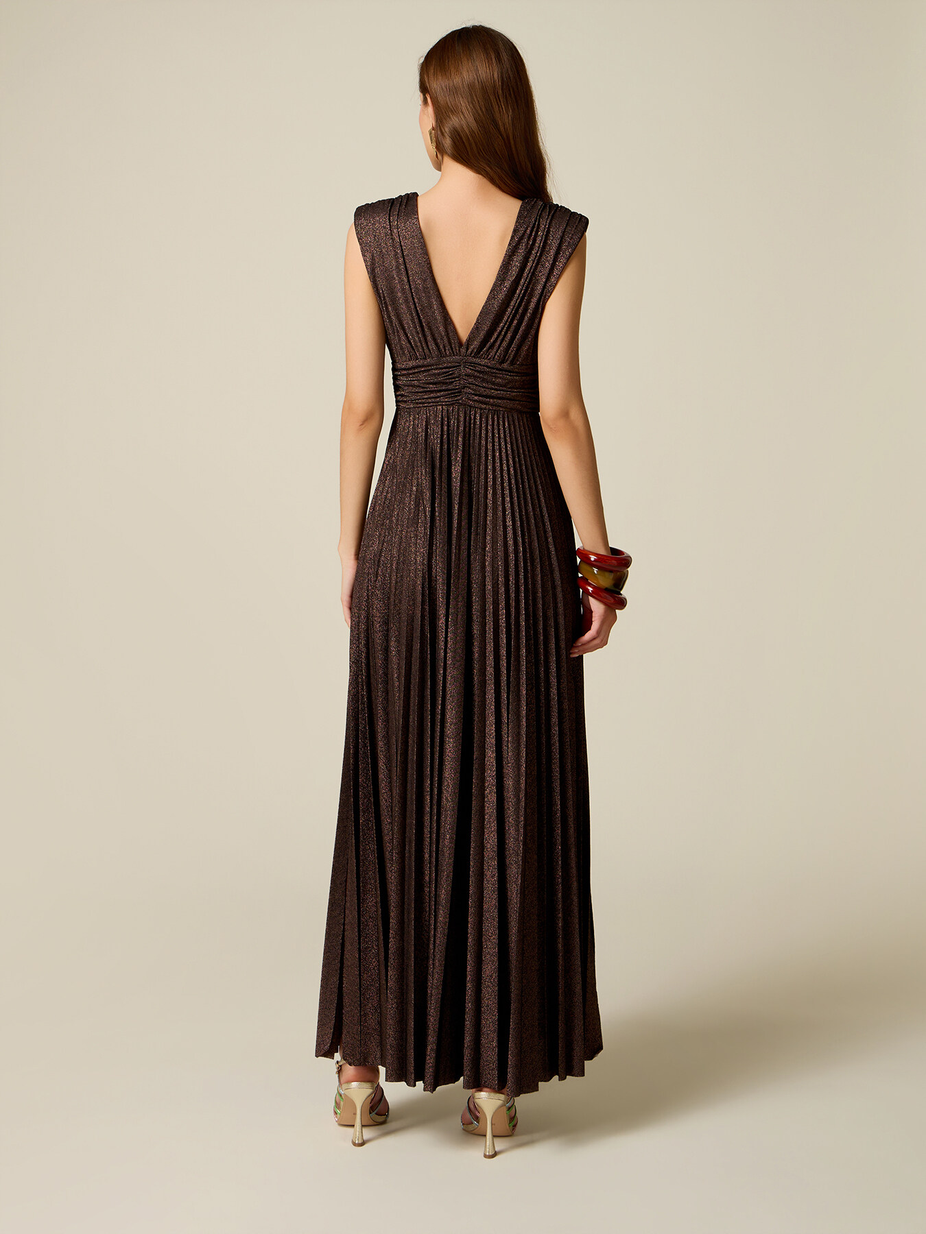 Long lurex jersey dress image number 1