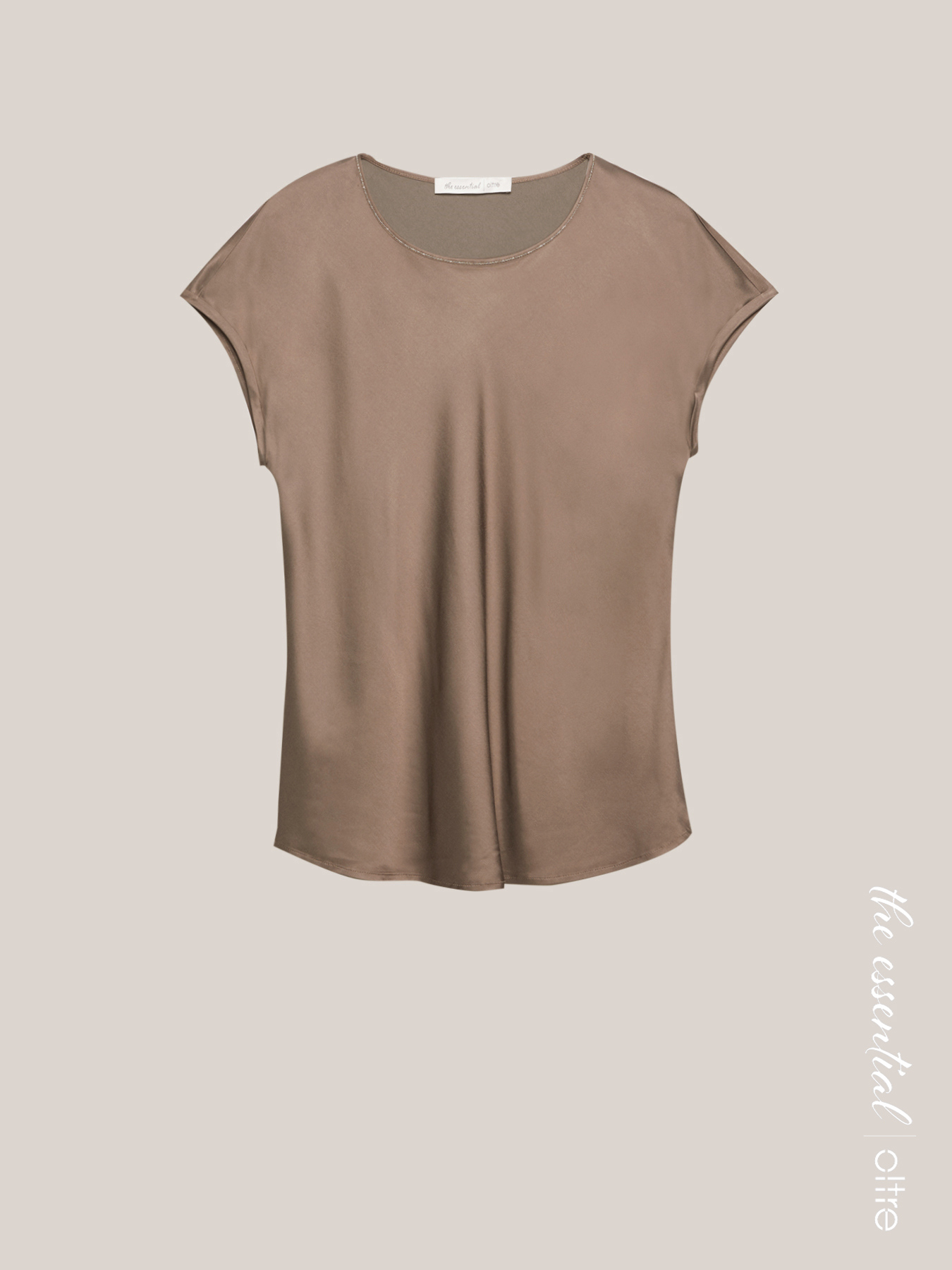 Blusa maniche corte in raso image number 3