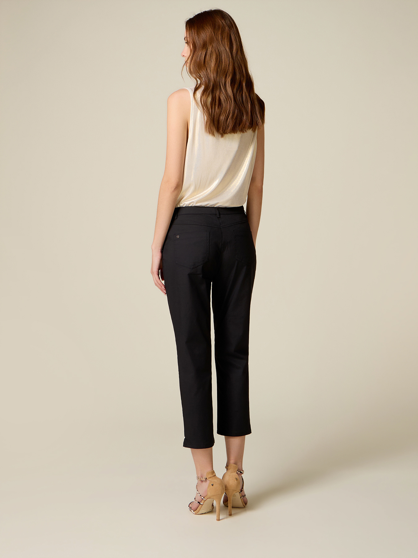 Cotton blend capri pants image number 1