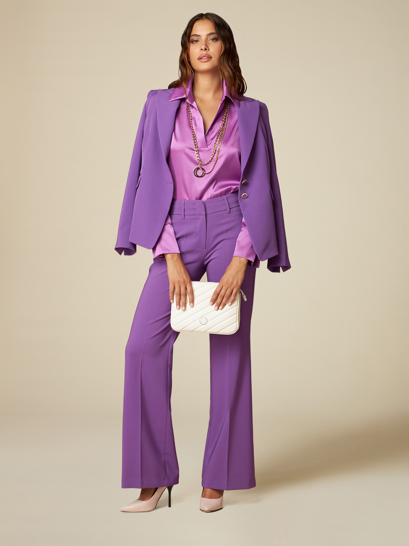 Pantalon large en tissu technique stretch image number 0