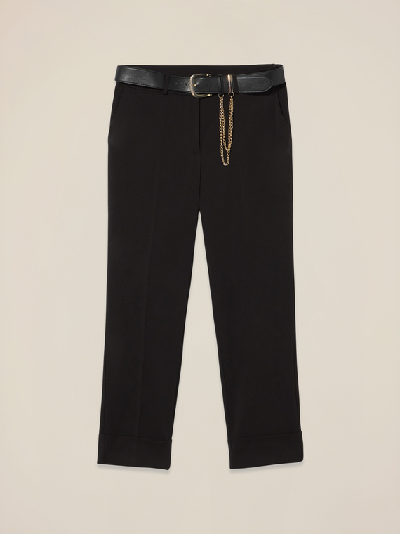 Cigarette pants with belt
