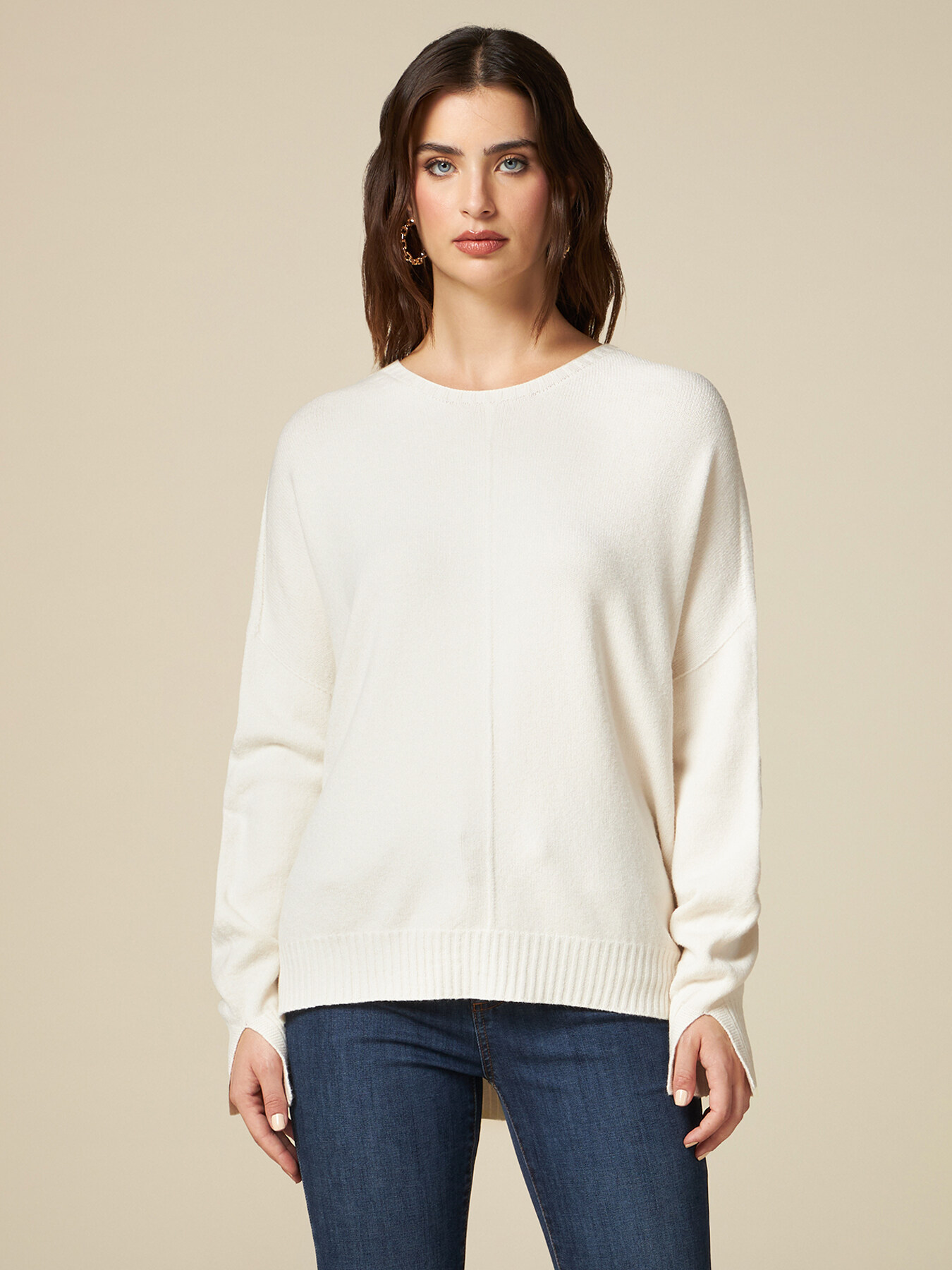 Nahtloser Pullover mit Rundhalsausschnitt image number 0