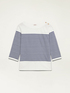 T-shirt a righe maniche a tre quarti image number 3