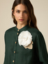 Linen shirt with brooch image number 2