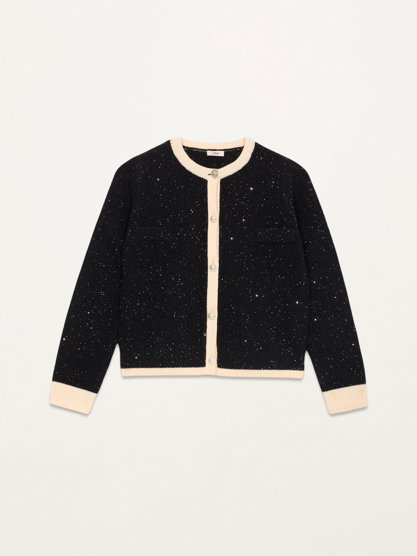 Two-tone jacket-effect cardigan image number 3
