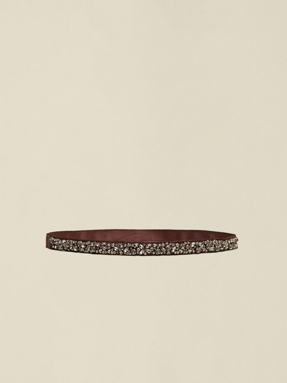 Grosgrain belt with stones