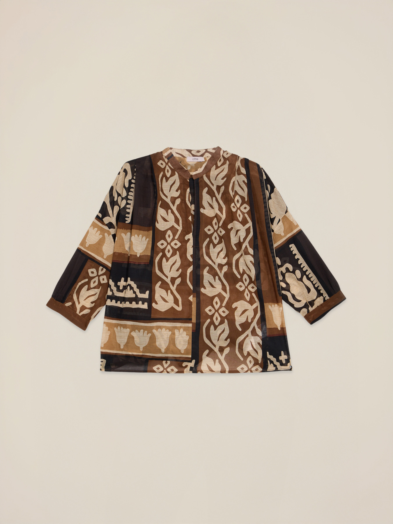 Blusa holgada de muselina estampada image number 4