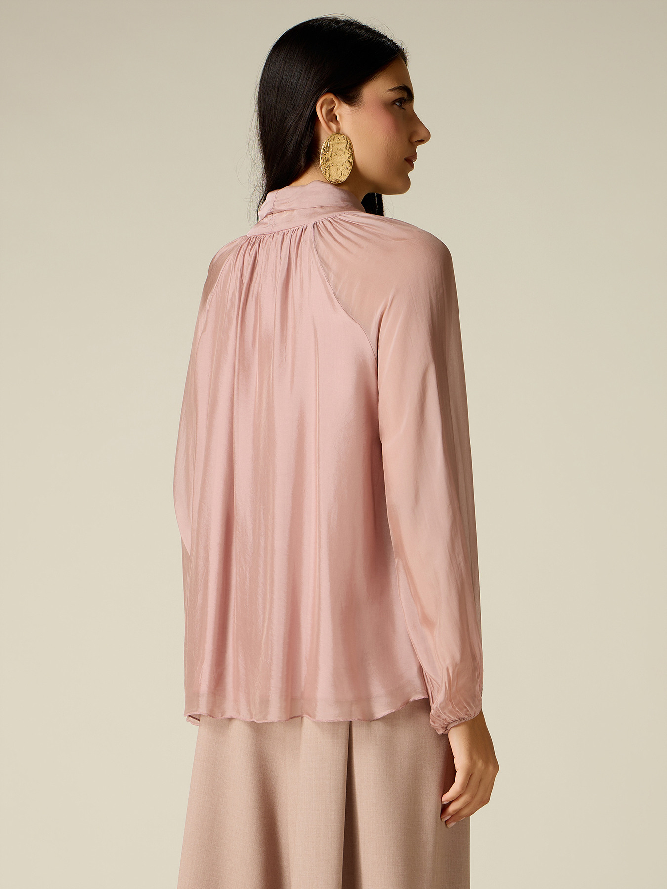 Bluse aus Seiden-Voile-Mix mit Schleife image number 1