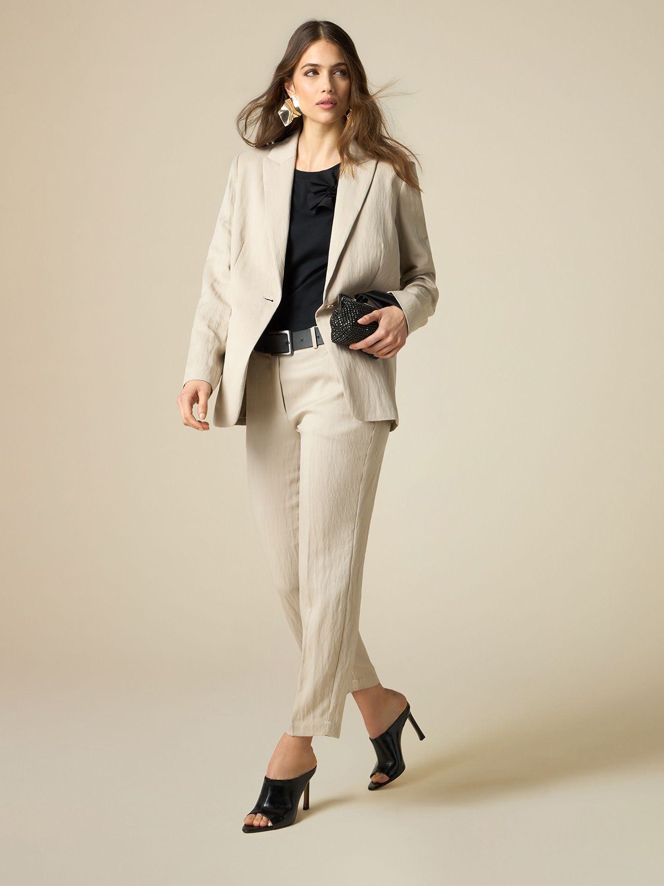 Blazer en mezcla de tencel image number 2