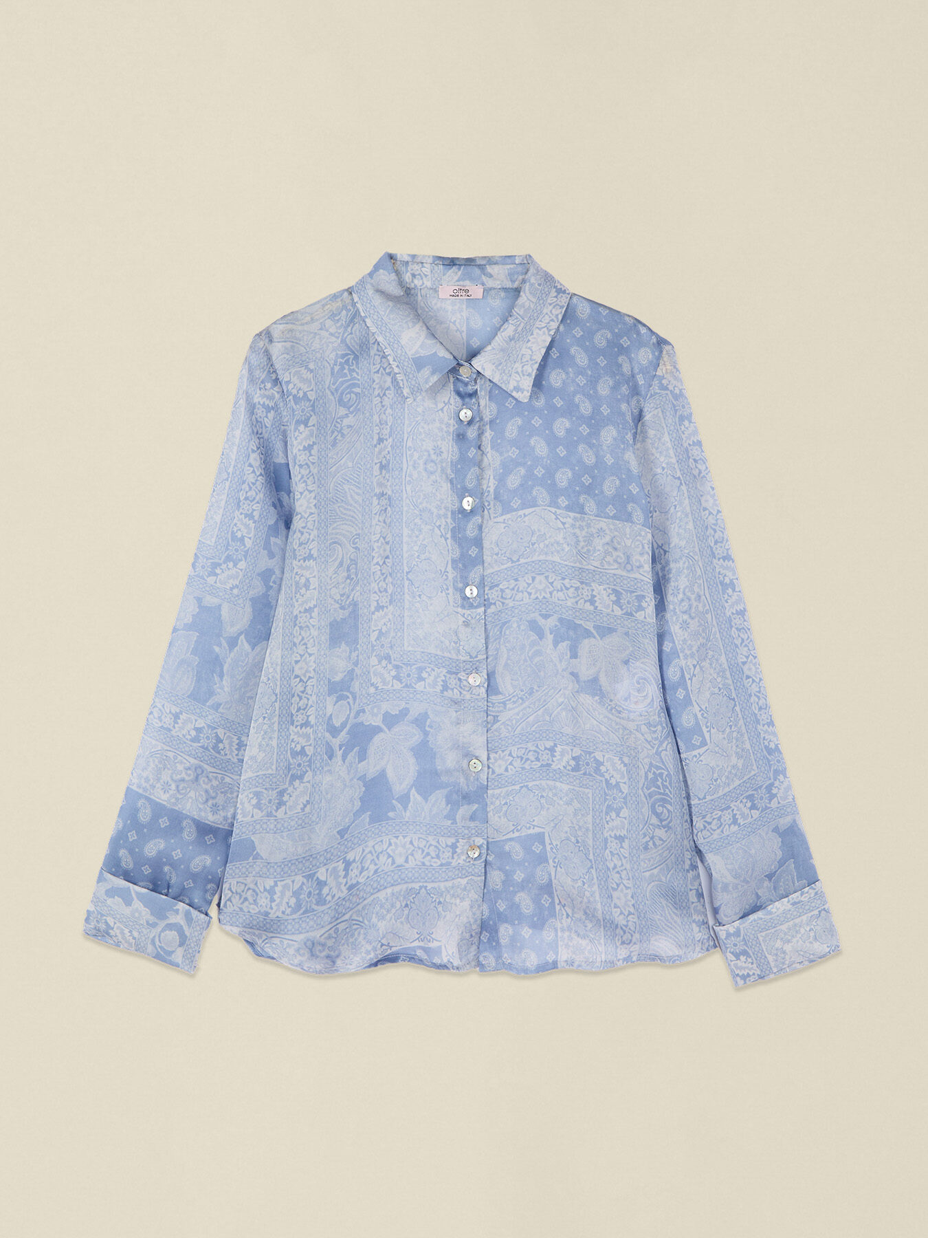 Foulard print satin shirt image number 3