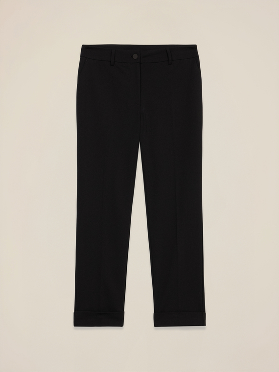 Regular pants in scuba crepe fabric