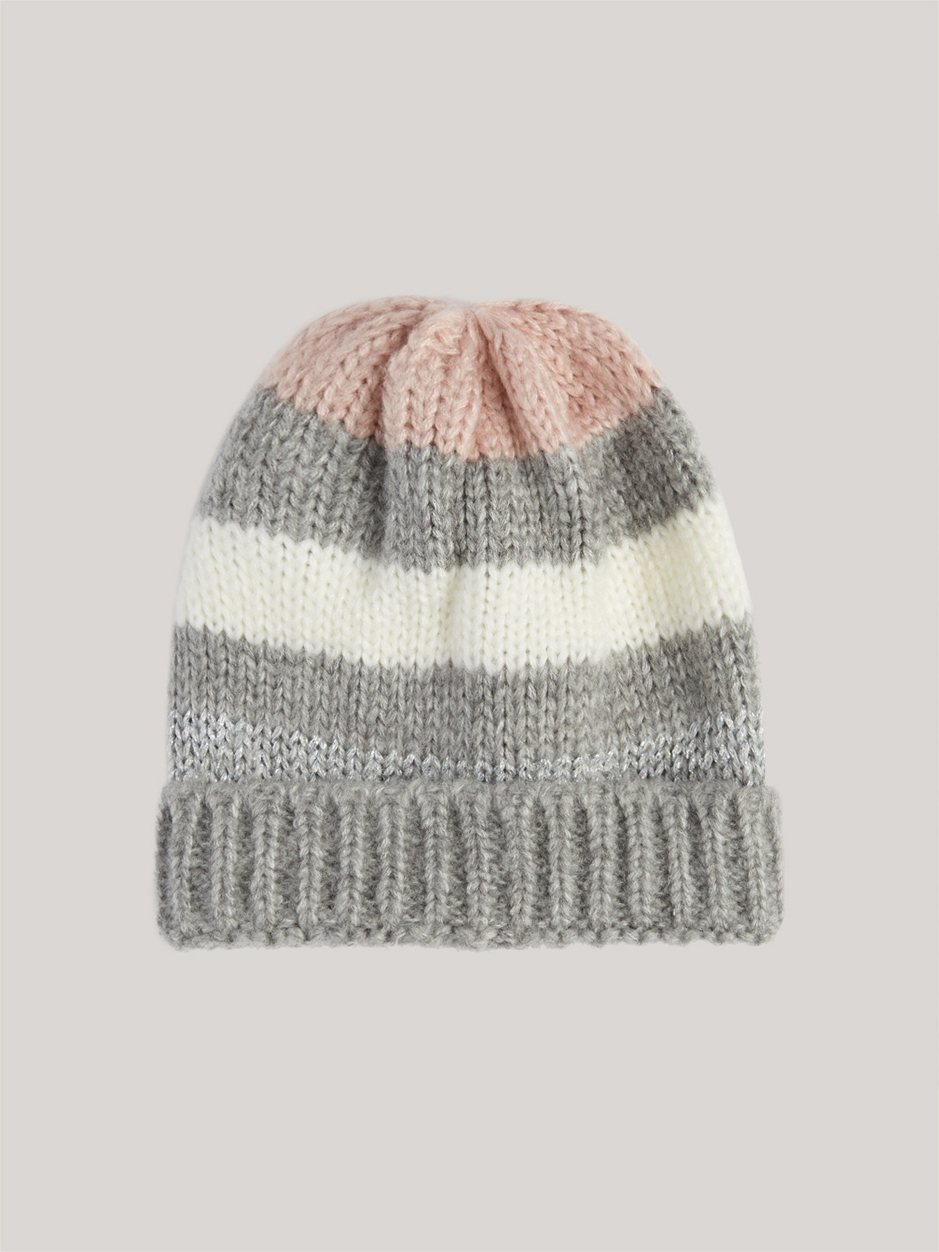 Berretto in maglia a righe image number 1