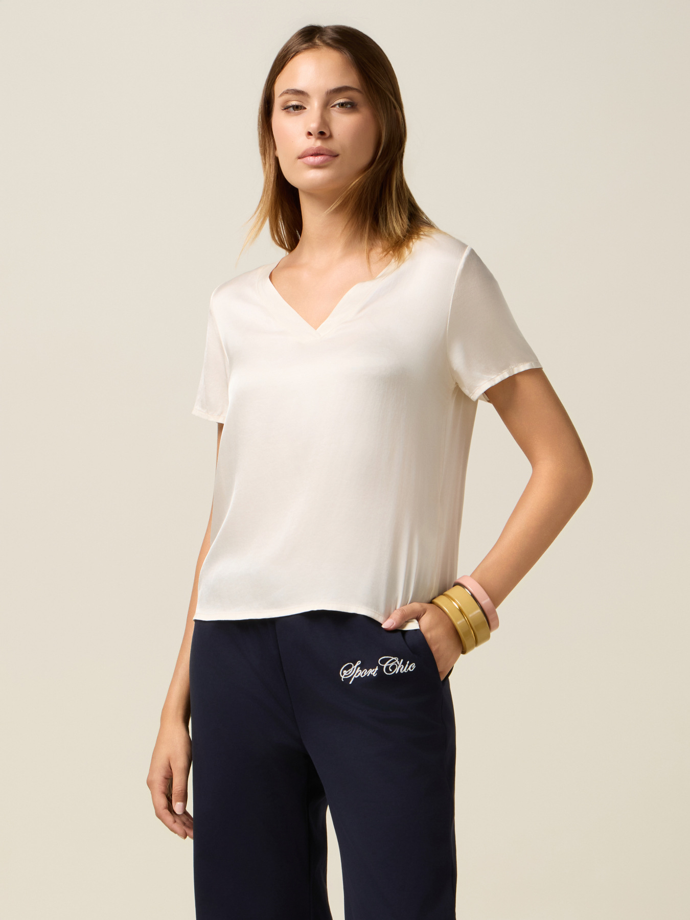 Blusa in raso di viscosa image number 0