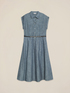 Blusa en tejido mezcla de lino efecto denim image number 4
